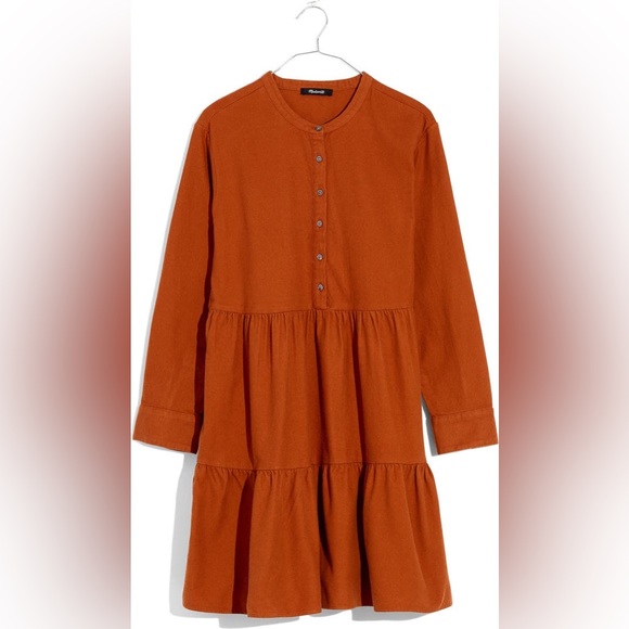 Madewell Dresses & Skirts - Madewell Flannel Button-Placket Tiered Mini Dress
